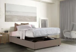 Letto matrimoniale contenitore tortora 175x215cm rivestimento lavabile - Alessander