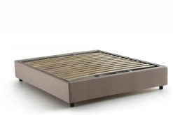 Letto matrimoniale contenitore tortora 175x215cm rivestimento lavabile - Alessander