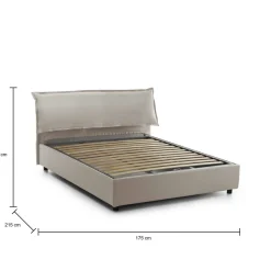 Letto matrimoniale contenitore tortora 175x215cm struttura in legno - Hackmanite