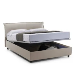 Letto matrimoniale contenitore tortora 175x215cm struttura in legno - Hackmanite