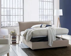 Letto matrimoniale contenitore tortora 175x215cm struttura in legno - Hackmanite