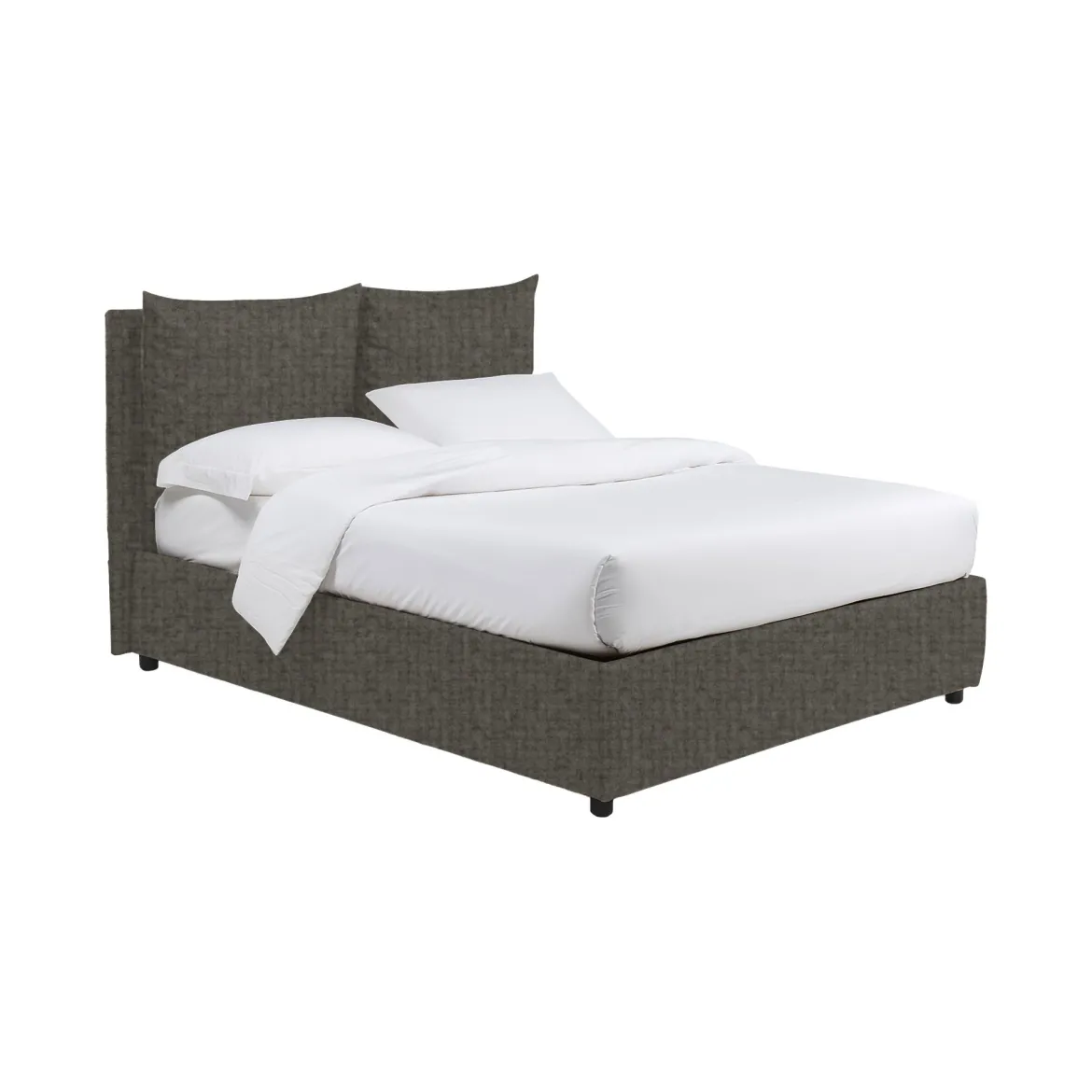 Letto Matrimoniale Grigio Antracite Sfoderabile Contenitore, Dimensione Materasso 160x190 cm Made in Italy - Riesi