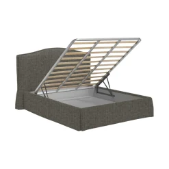 Letto Matrimoniale Grigio Antracite Sfoderabile Contenitore, Dimensione Materasso 160x200 cm Made in Italy - Orgiano