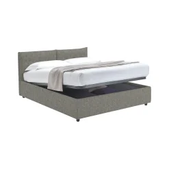 Letto Matrimoniale Grigio Cenere Sfoderabile Contenitore, Dimensione Materasso 160x190 cm - Levice