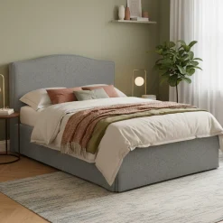 Letto Matrimoniale Grigio Cenere Sfoderabile Contenitore, Dimensione Materasso 160x200 cm - Orgiano