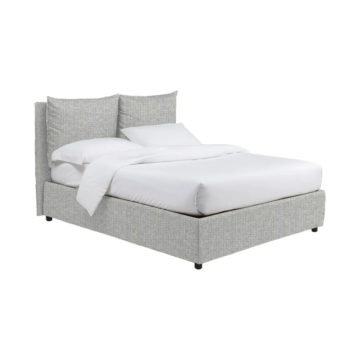Letto Matrimoniale Grigio Chiaro Sfoderabile Contenitore, Dimensione Materasso 160x200 cm - Davoli