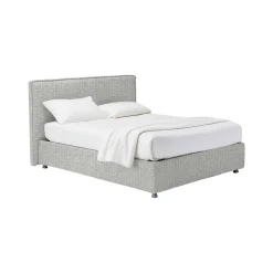 Letto Matrimoniale Grigio Chiaro Sfoderabile Contenitore, Dimensione Materasso 160x200 cm - Lenta