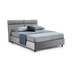 Letto Matrimoniale Grigio Materasso Incluso Sfoderabile, Contenitore Made in Italy - Asica