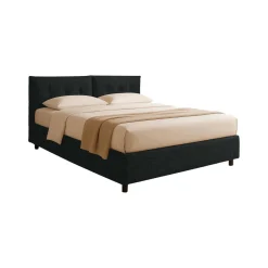 Letto Matrimoniale Grigio Scuro Sfoderabile Contenitore, Dimensione Materasso 160x190 cm - Levice