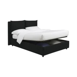 Letto Matrimoniale Grigio Scuro Sfoderabile Contenitore, Dimensione Materasso 160x200 cm - Davoli