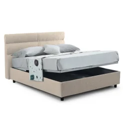 Letto Matrimoniale Grigio Tortora Materasso Incluso Sfoderabile, Contenitore Made in Italy - Brunate
