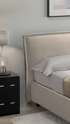Letto Matrimoniale Grigio Tortora Materasso Incluso Sfoderabile, Contenitore Made in Italy - Bruzolo