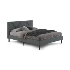 Letto matrimoniale grigio 169x204cm imbottito - Morpheus