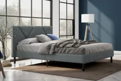 Letto matrimoniale grigio 169x204cm imbottito - Morpheus