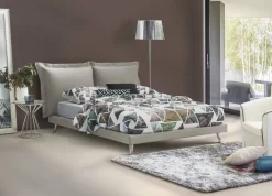 Letto matrimoniale grigio 180x220cm imbottito - Anatoly