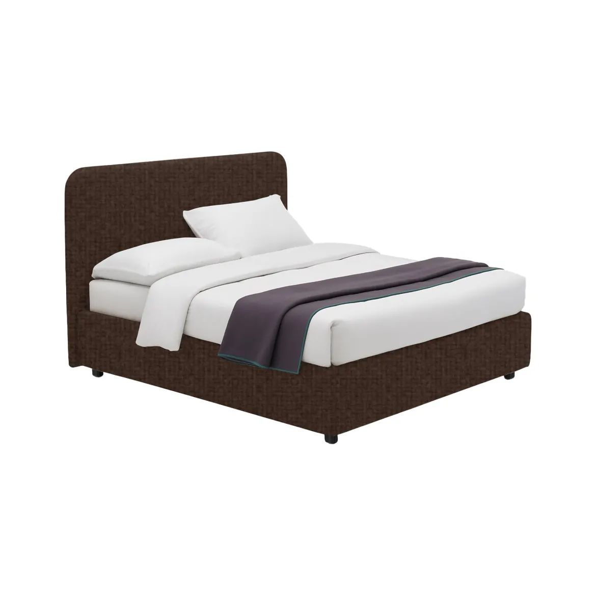 Letto Matrimoniale Marrone Sfoderabile Contenitore, Dimensione Materasso 160x190 cm - Issime