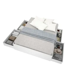 Letto matrimoniale moderno bianco 205x169cm robusto - Ferdie