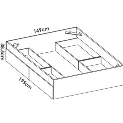 Letto matrimoniale moderno rovere 205x169cm - Ferdie