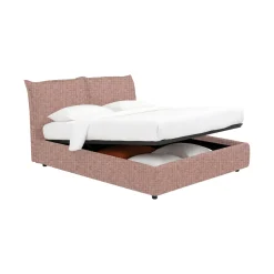 Letto Matrimoniale Rosa Sfoderabile Contenitore, Dimensione Materasso 160x190 cm - Calcio