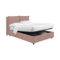Letto Matrimoniale Rosa Sfoderabile Contenitore, Dimensione Materasso 160x190 cm - Riesi
