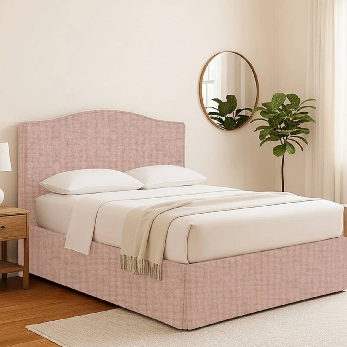 Letto Matrimoniale Rosa Sfoderabile Contenitore, Dimensione Materasso 160x200 cm - Orino