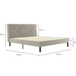 Letto matrimoniale tortora 169x204cm imbottito - Morpheus