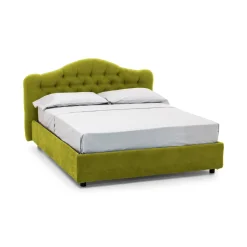 Letto Matrimoniale Verde Materasso Incluso Sfoderabile, Contenitore Made in Italy - Allik