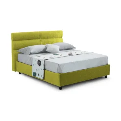 Letto Matrimoniale Verde Materasso Incluso Sfoderabile, Contenitore Made in Italy - Bedero