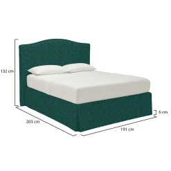 Letto Matrimoniale Verde Petrolio Sfoderabile Contenitore, Dimensione Materasso 160x200 cm - Argentina