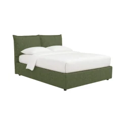 Letto Matrimoniale Verde Sfoderabile Contenitore, Dimensione Materasso 160x190 cm - Colere