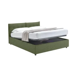 Letto Matrimoniale Verde Sfoderabile Contenitore, Dimensione Materasso 160x190 cm - Levice