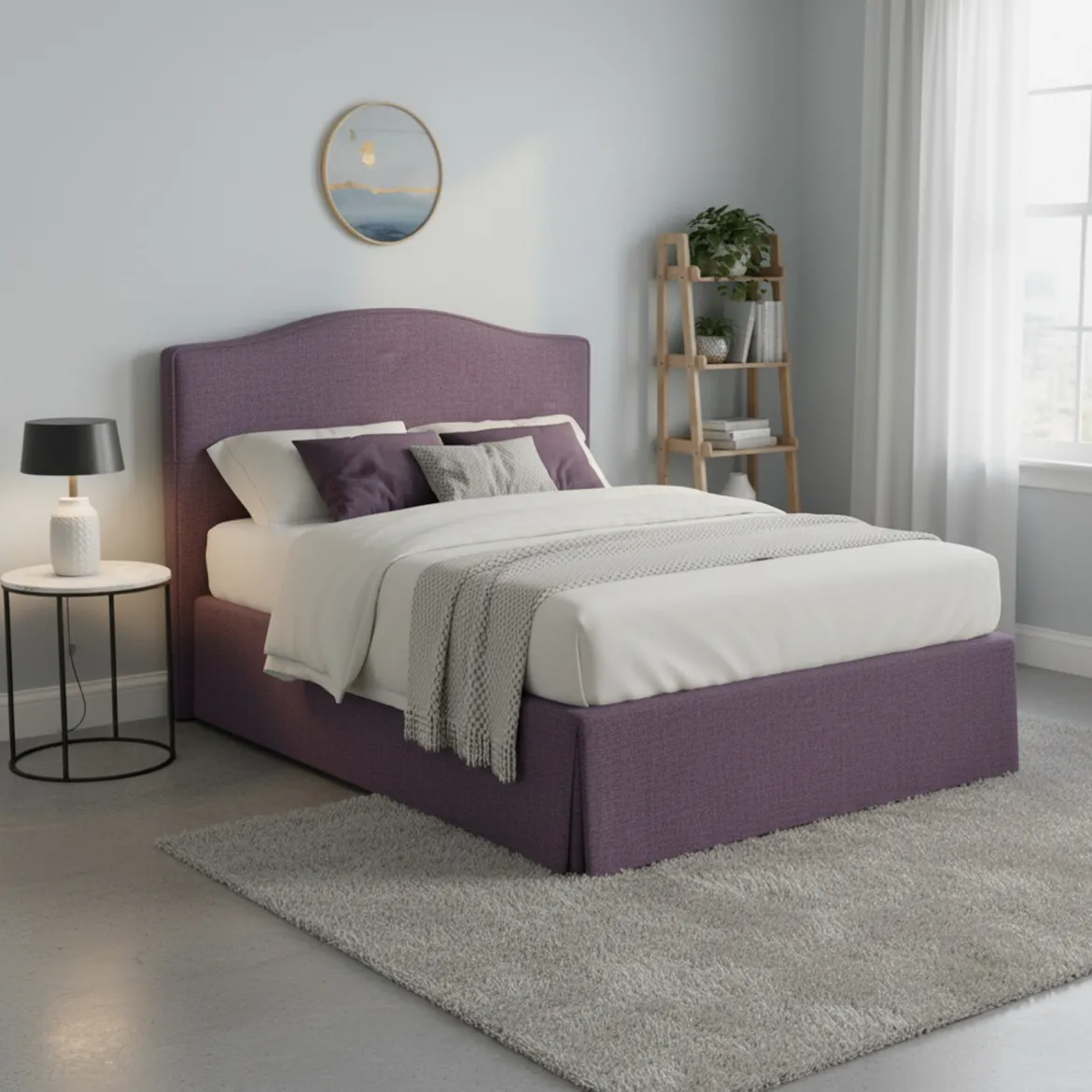 Letto Matrimoniale Viola Lilla Sfoderabile Contenitore, Dimensione Materasso 160x200 cm - Argentina