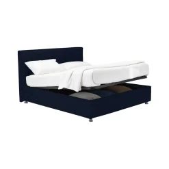 Letto Matrimoniale Viola Scuro Sfoderabile Contenitore, Dimensione Materasso 160x200 cm - Melilli