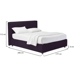 Letto Matrimoniale Viola Sfoderabile Contenitore, Dimensione Materasso 160x190 cm - Issime