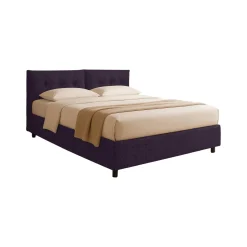 Letto Matrimoniale Viola Sfoderabile Contenitore, Dimensione Materasso 160x190 cm - Levice