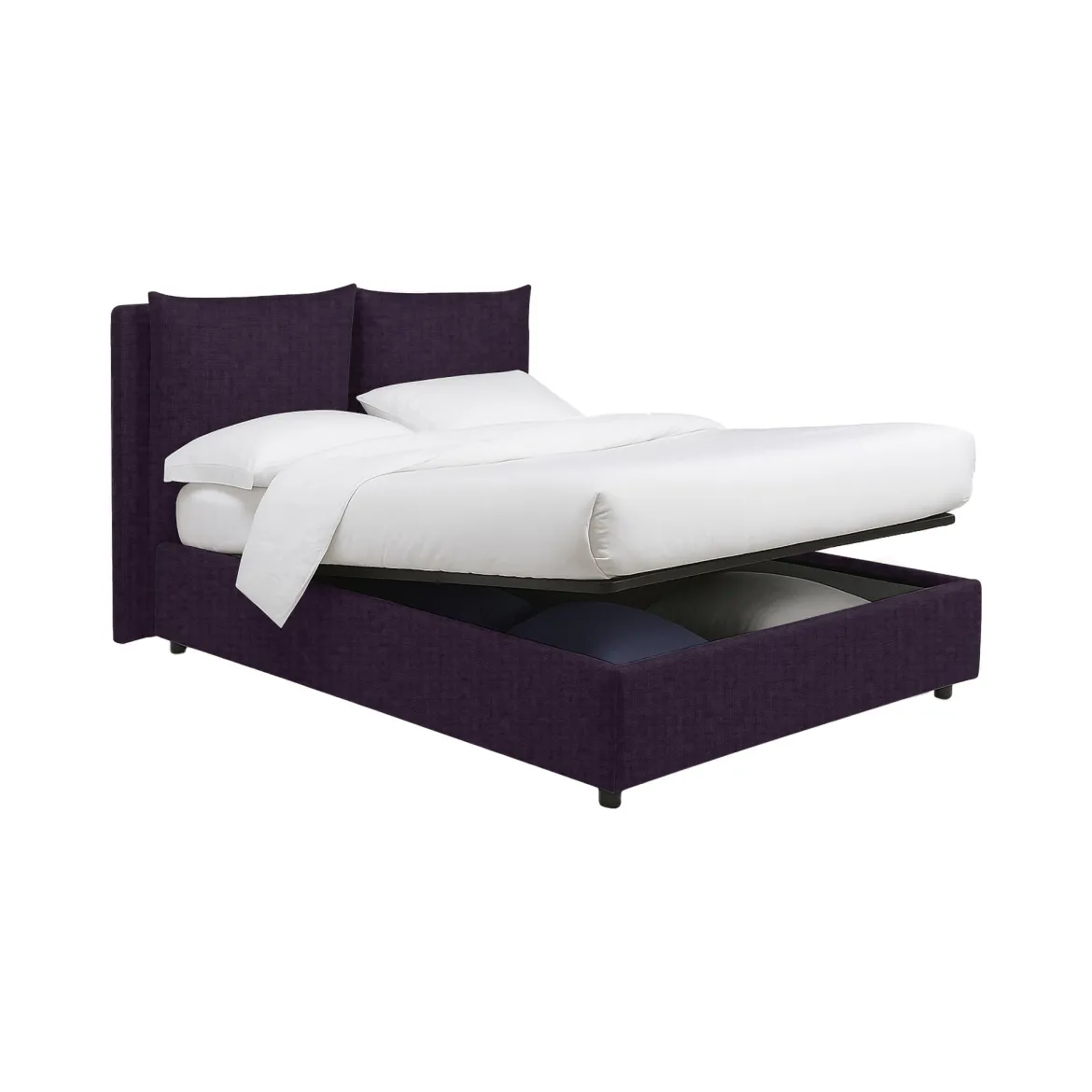 Letto Matrimoniale Viola Sfoderabile Contenitore, Dimensione Materasso 160x190 cm - Soliera