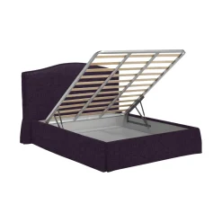 Letto Matrimoniale Viola Sfoderabile Contenitore, Dimensione Materasso 160x200 cm - Orgiano