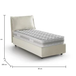 Letto 1 piazza contenitore beige 95x205cm elegante - Armaduk