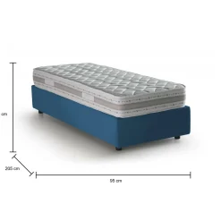 Letto 1 piazza contenitore blu 95x205cm sfoderabile - Aquilla