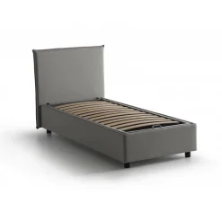 Letto 1 piazza contenitore grigio 95x205cm sfoderabile - Argentino