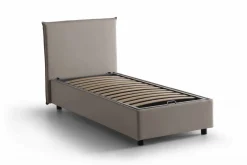Letto 1 piazza contenitore tortora 95x205cm sfoderabile - Aquilla