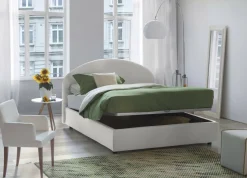 Letto piazza e mezza Acy, con materasso Cm 120x190 incluso, Bianco