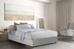 Letto piazza e mezza Alan, adatto per materasso Cm 120x190, Bianco