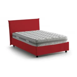 Letto piazza e mezza Alvino, con materasso Cm 120x200 incluso, Rosso