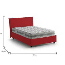 Letto piazza e mezza Alvino, con materasso Cm 120x200 incluso, Tortora