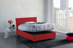 Letto piazza e mezza Alvino, con materasso Cm 120x200 incluso, Tortora