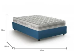 Letto piazza e mezza Alvise, con materasso Cm 120x190 incluso, Blu