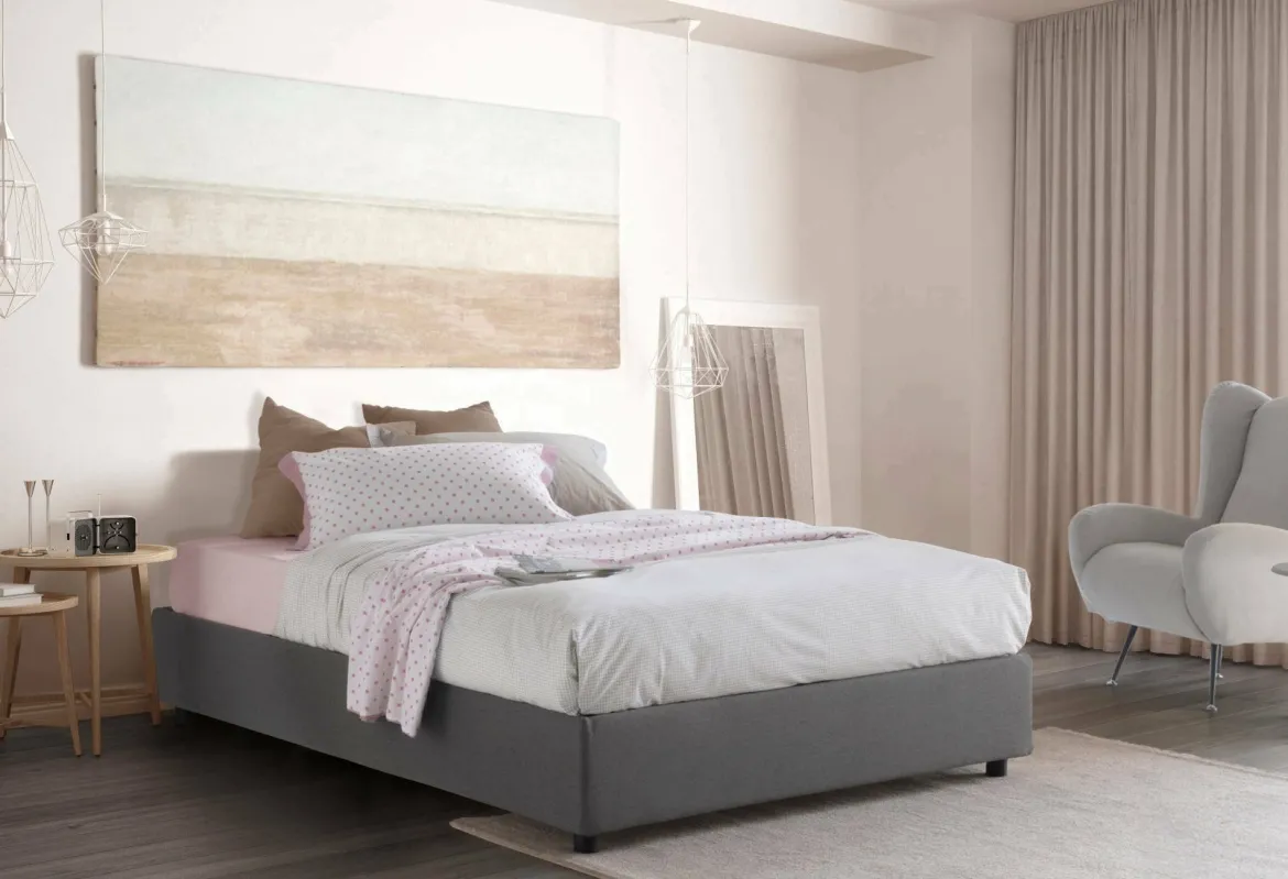 Letto piazza e mezza Andla, adatto per materasso Cm 120x200, Rosso