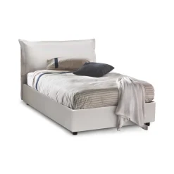Letto piazza e mezza Andora, adatto per materasso Cm 120x200, Bianco