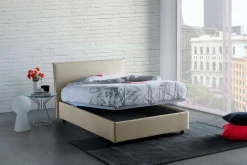 Letto piazza e mezza Anissa, adatto per materasso Cm 120x200, Beige